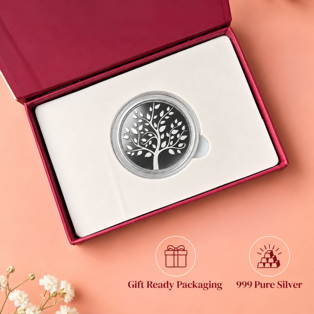 Banyan Tree 1g Silver Coin Rakhi Gift