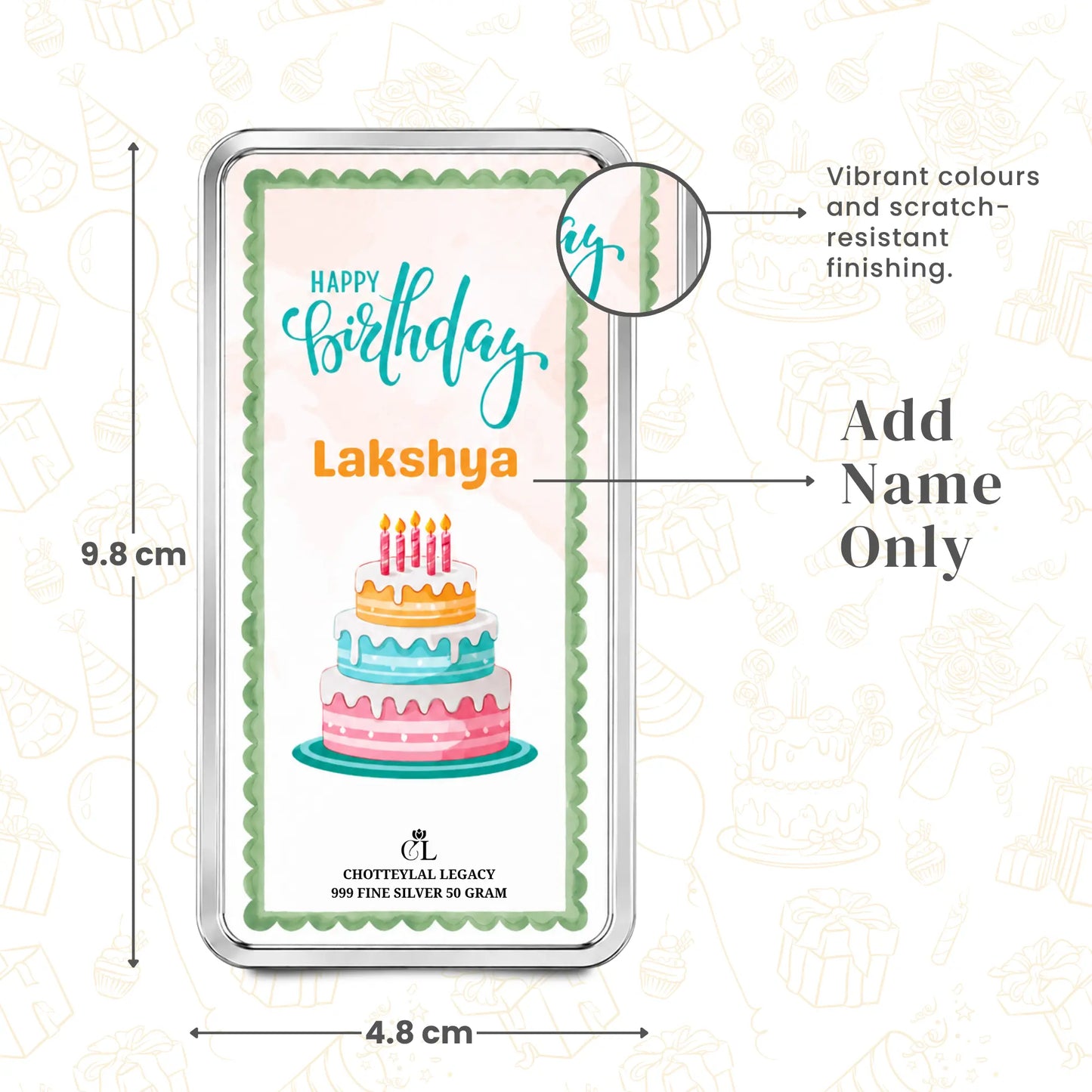 Born To Shine Happy Birthday Custom Silver Coin — Add Photo & Name