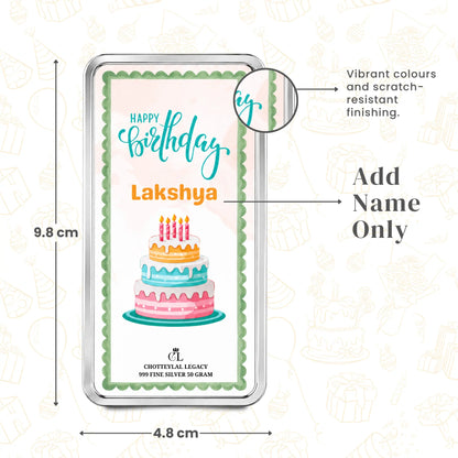 Born To Shine Happy Birthday Custom Silver Coin — Add Photo & Name