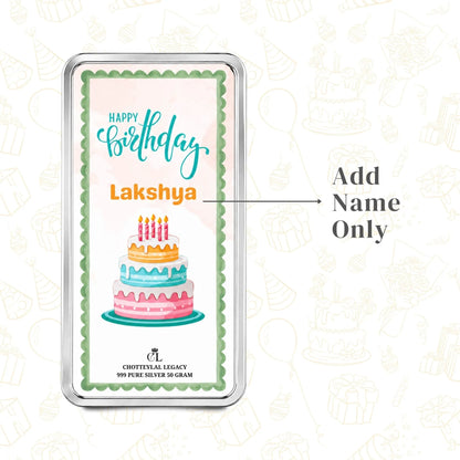 Chotteylal & Sons Customised Happy Birthday Silver Bar