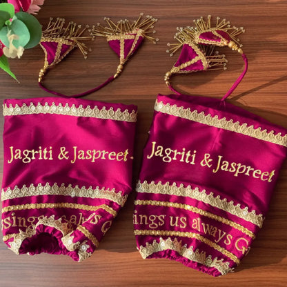 Blessings Always Guruji Pink Chooda Cover – Satin Bridal Ceremony Accessory