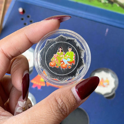 Musical 7 Vachan Baraati Coin Box Set, Round Shape, 999 Purity - Ready To Ship