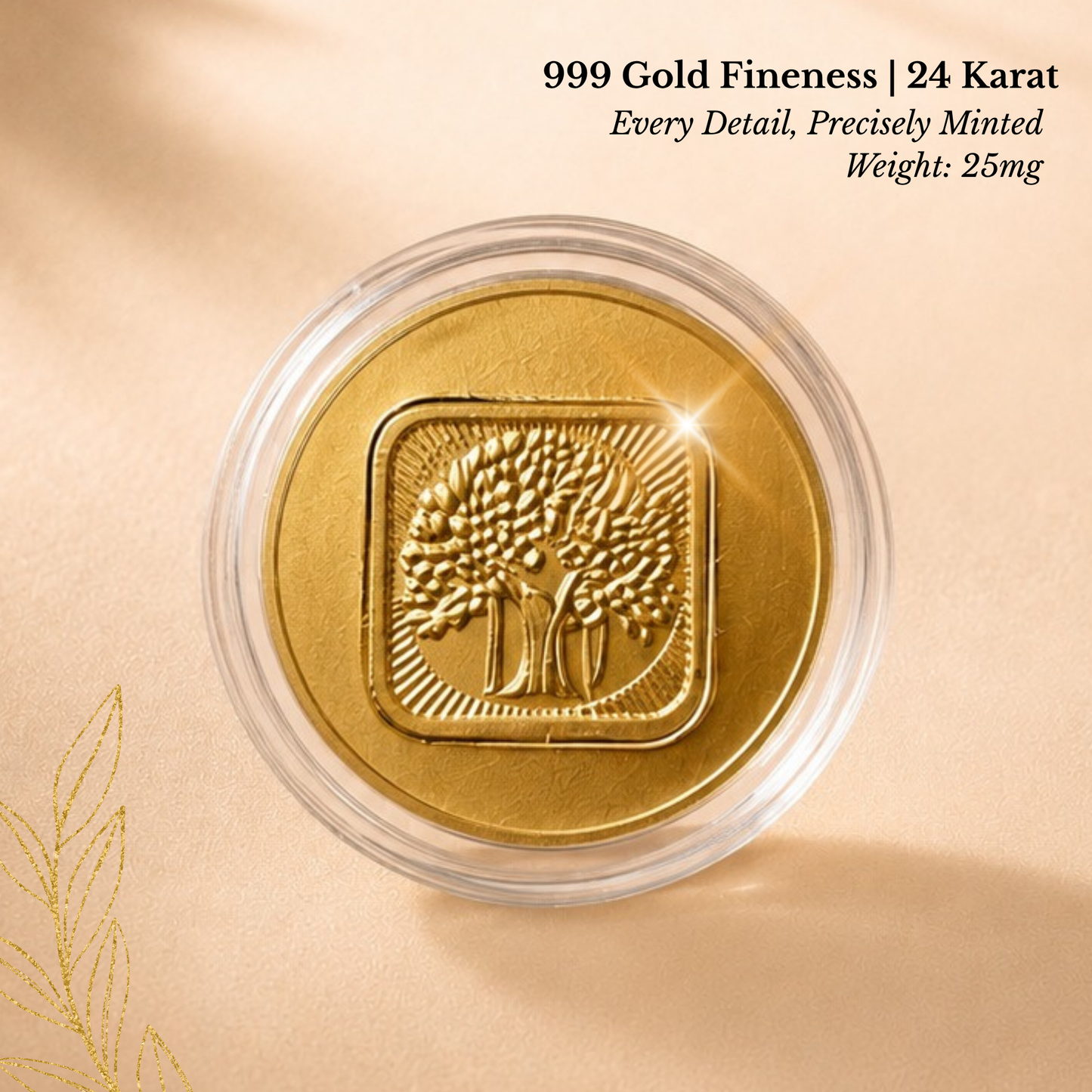 25mg Gold Banyan Tree Coin – Premium Tree of Life Gift