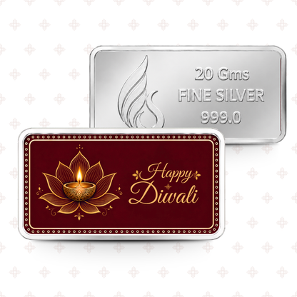 Lotus & Light — 20g Silver Diwali Gift Coin
