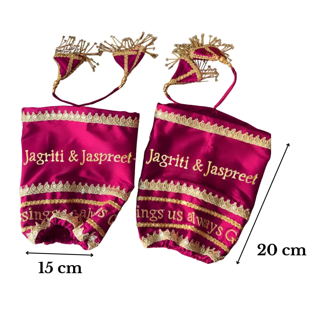 Blessings Always Guruji Pink Chooda Cover – Satin Bridal Ceremony Accessory