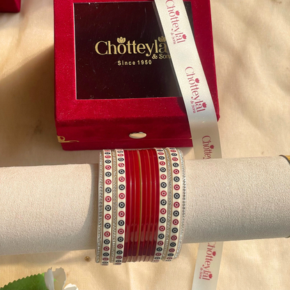 Pure Pearl Classic Heritage Diamond Maroon Chooda – Set of 11