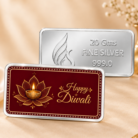 Lotus & Light — 20g Silver Diwali Gift Coin