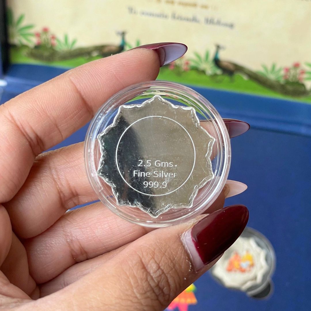 Musical 7 Vachan Baraati Coin Box Set, Round Shape, 999 Purity - Ready To Ship