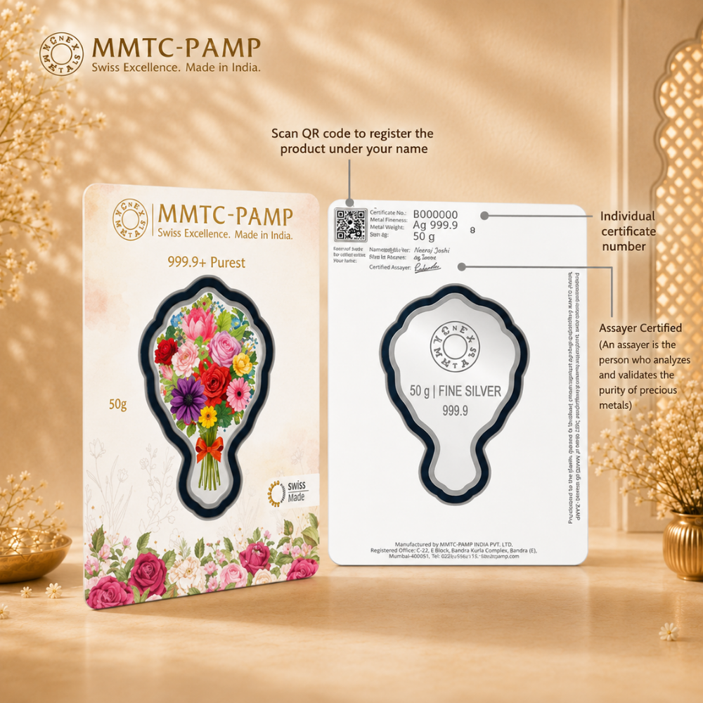 MMTC 50g Bouquet 999 Fine Silver Coin – Premium Gift Box