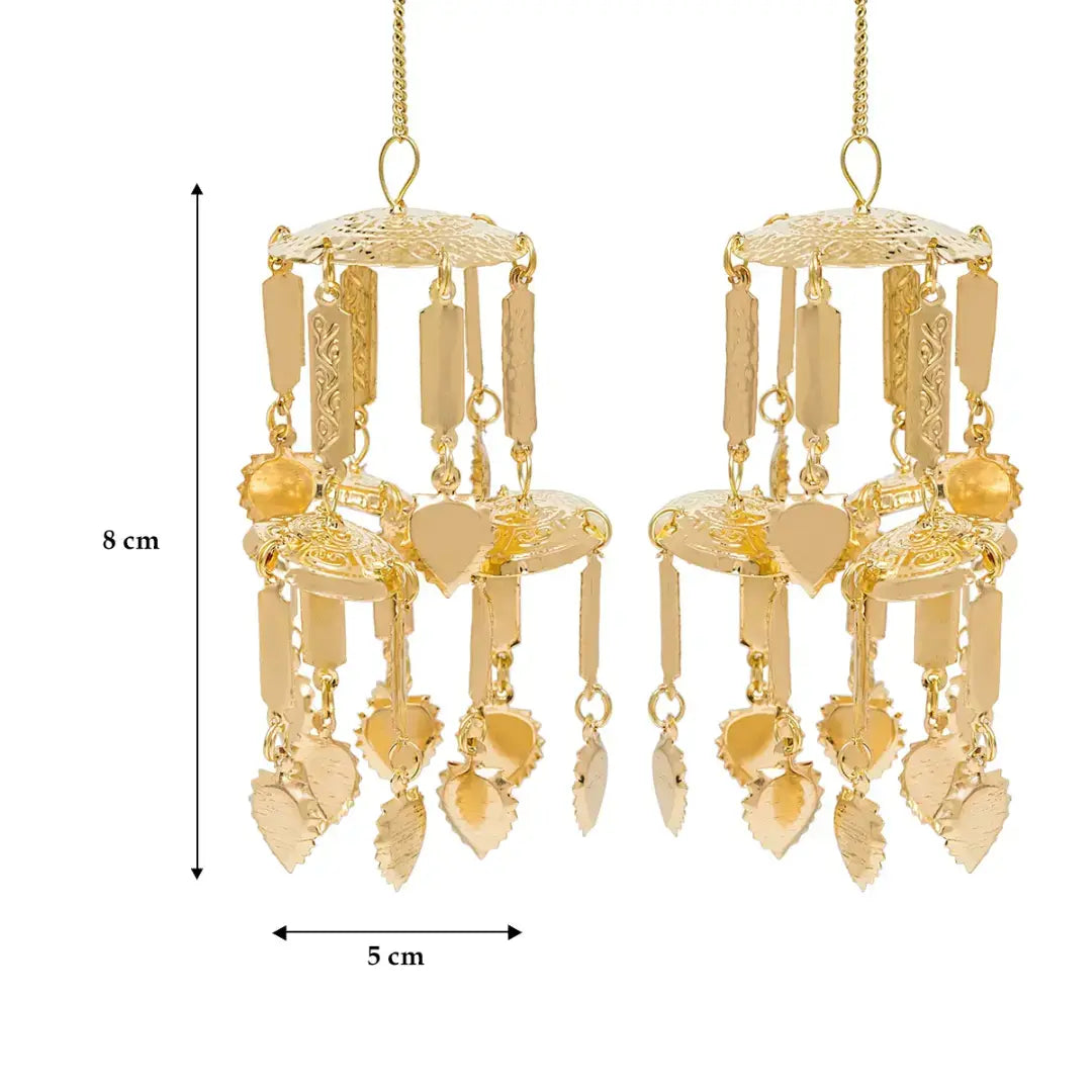 Golden kaleera with heart hangings