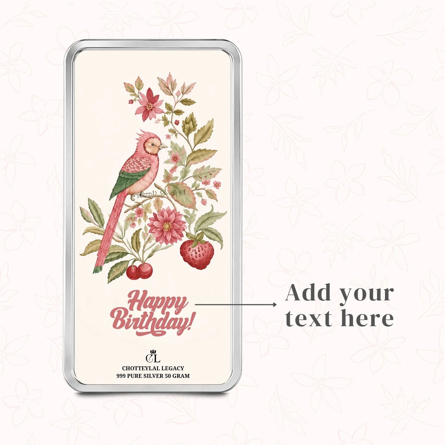 Chotteylal & Sons Customised Happy Birthday Silver Bar
