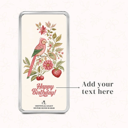 Chotteylal & Sons Customised Happy Birthday Silver Bar