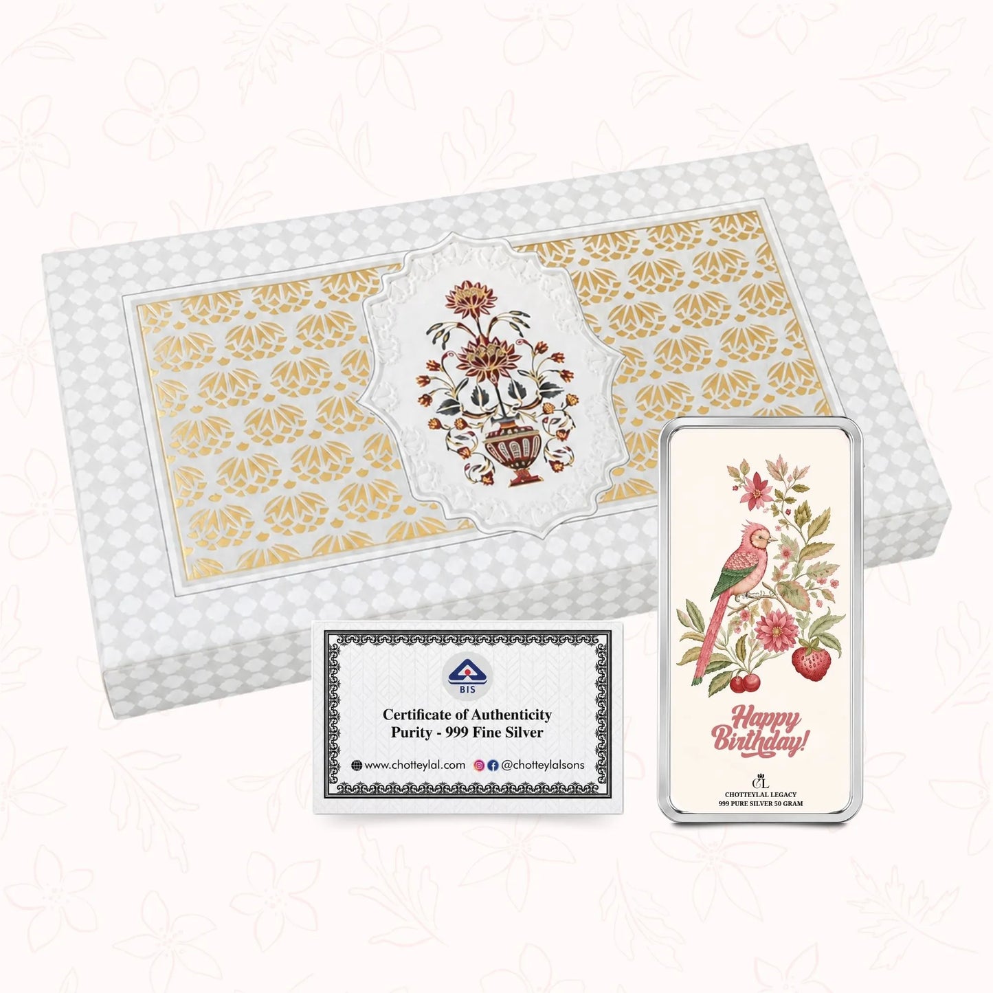 Chotteylal & Sons Customised Happy Birthday Silver Bar
