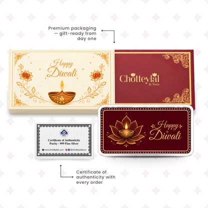 Lotus & Light — 20g Silver Diwali Gift Coin