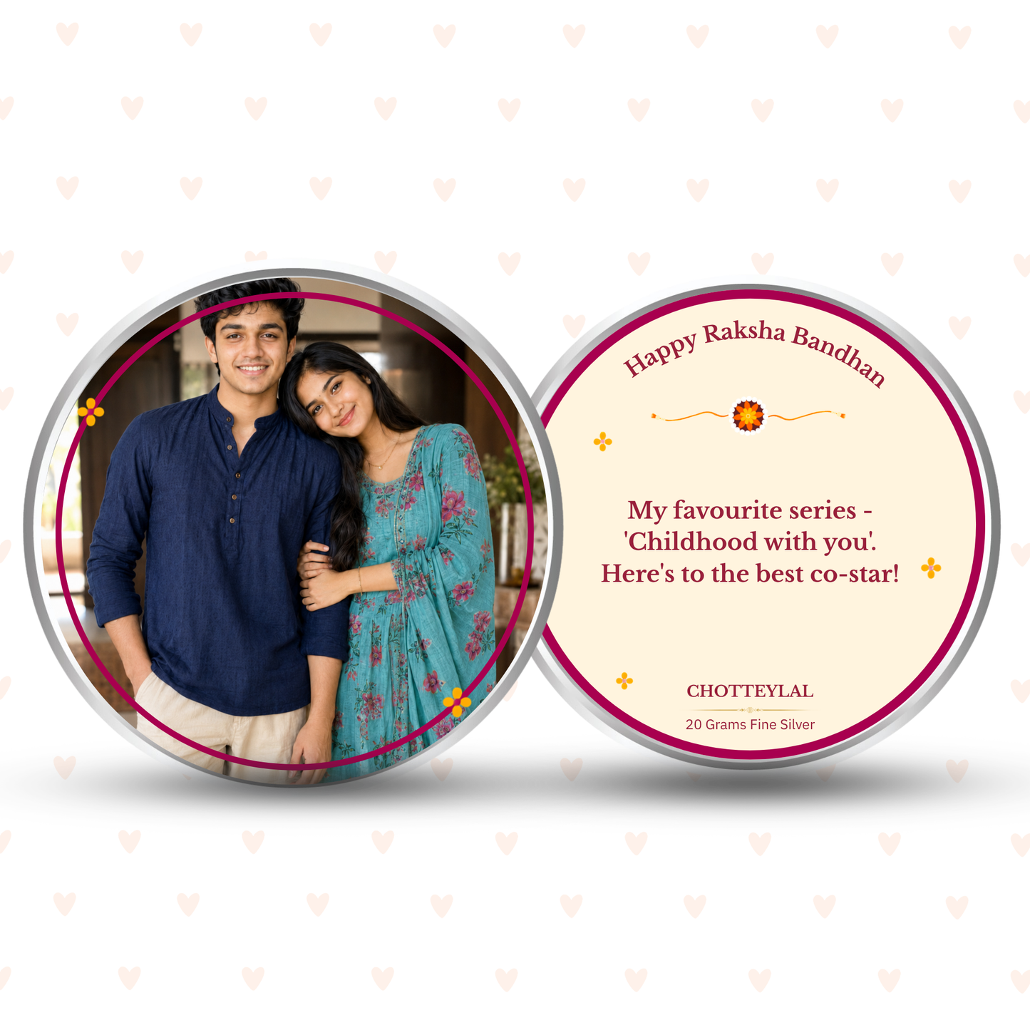 My Favourite Series – Personalised Photo Silver Coin Raksha Bandhan Gift