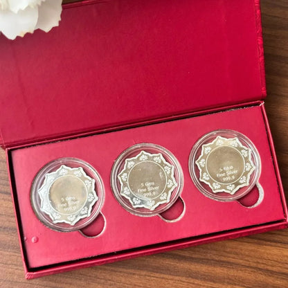 Banyan Tree, Star Shape, 15 gm,999 Purity Silver Coin with Red Box