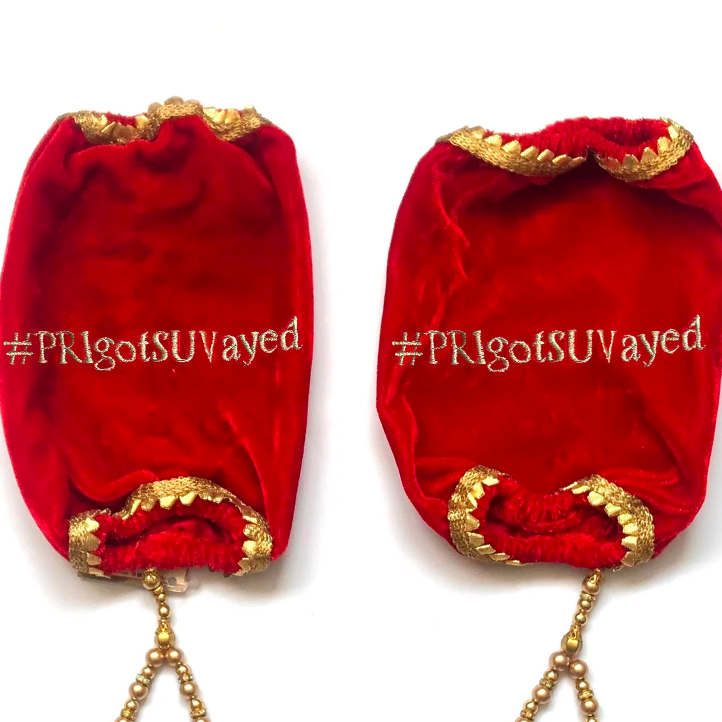 Customizable Hashtag Design & Tassels Red Velvet Chooda Cover