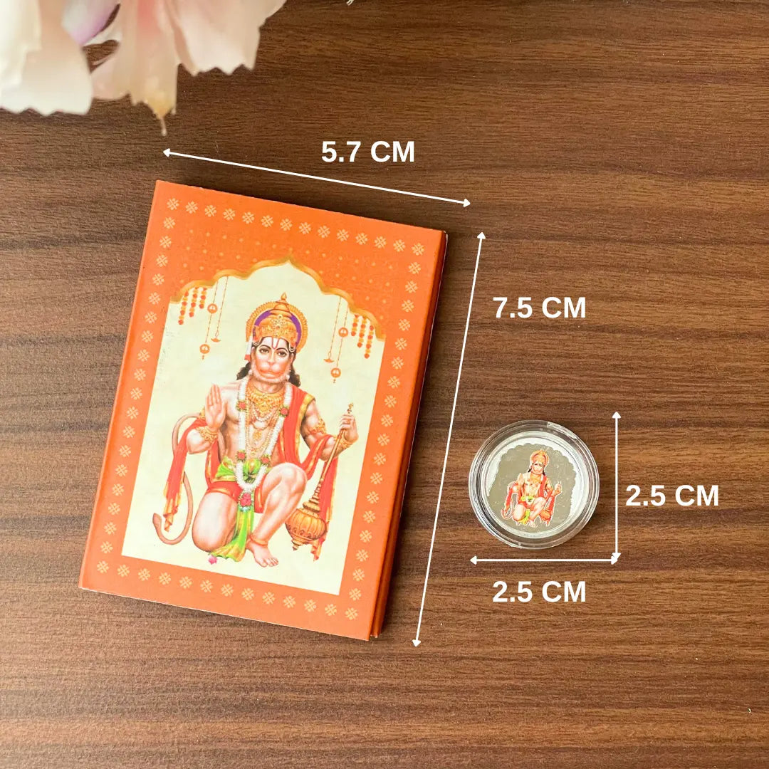 Kanjak and Langur Combo Gift Set (9 Mata rani  Silver Coins and 1 Hanuman ji Silver Coin {1 gram each}}- 999 Purity Silver Coins