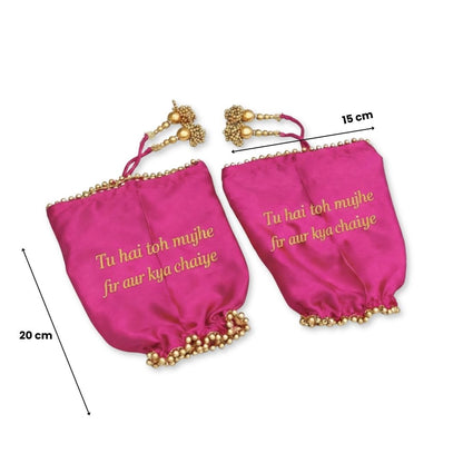 Parineeti With Pearl Beads Pink Chooda Cover With 2 Line Taxt