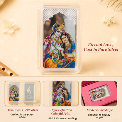 Shri Radha Krishna Ji, UV Printed, Bar Shape, Single (10 g)