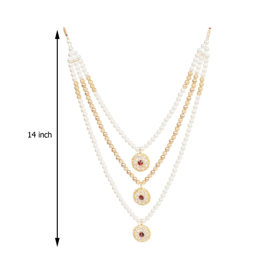 Jewellery for Groom MultiLayer Traditional Pearl Necklace, Dulha/Men Moti Haar