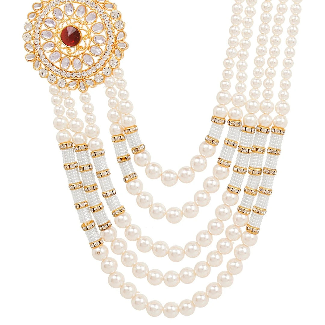 Jewellery for Groom MultiLayer Traditional Pearl Necklace, Dulha/Men Moti Haar