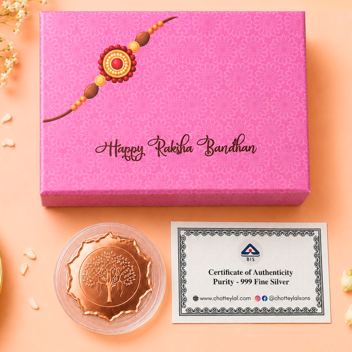2g Rose Gold Star Coin Rakhi Box
