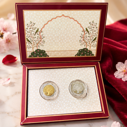 999 Pure Silver Flower Banyan Tree Coin Set 2 (5g each)