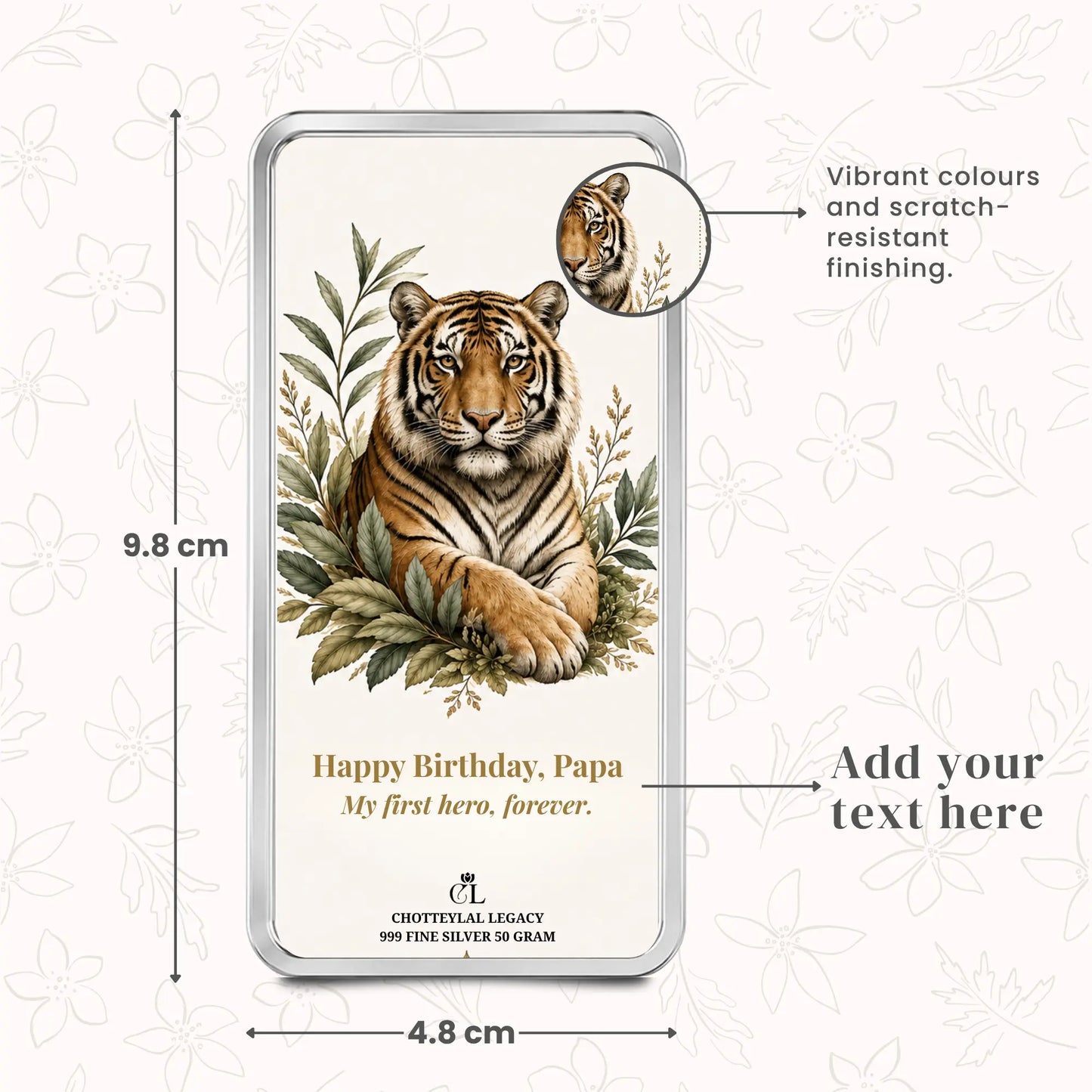 King of the Jungle Personalised Silver Coin — Add Photo & Greeting