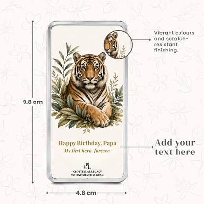 King of the Jungle Personalised Silver Coin — Add Photo & Greeting