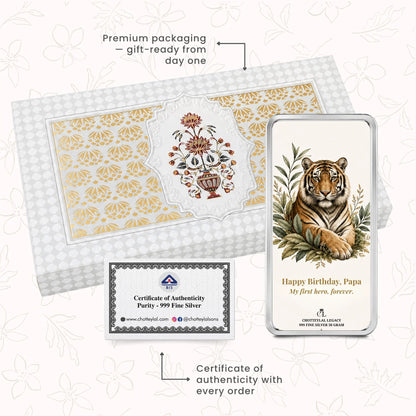 King of the Jungle Personalised Silver Coin — Add Photo & Greeting