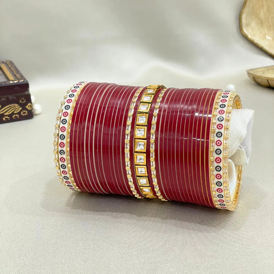 Pure Pearl Grace Kundan Red Chooda