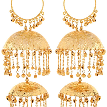 Golden Triple Dome Ghungroo Motifs Bridal Kaleera