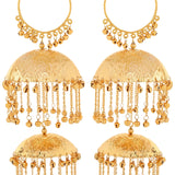 Golden Triple Dome - Ghungroo Motifs Bridal Kaleera