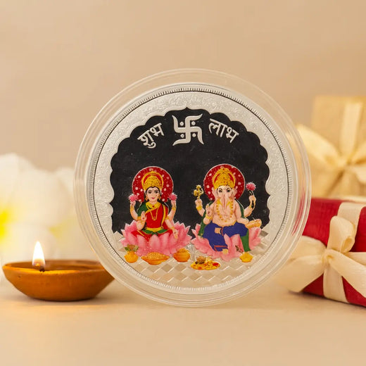 Lakshmi Ganesh Ji, UV Printed, Round Shape, Single, (50 g)