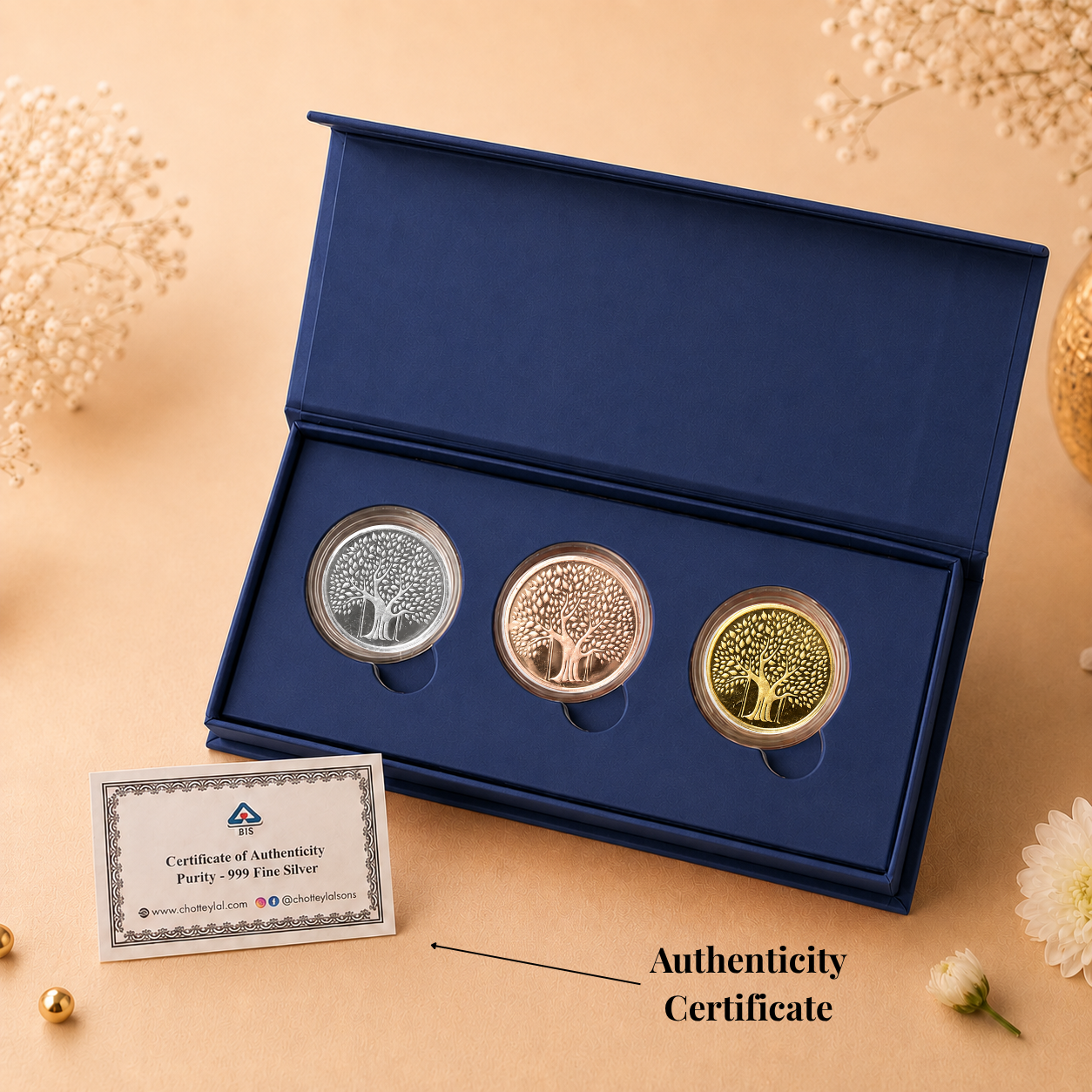 Shubh Deepawali - 9g Banyan Tree Round Set - Add Logo/Message