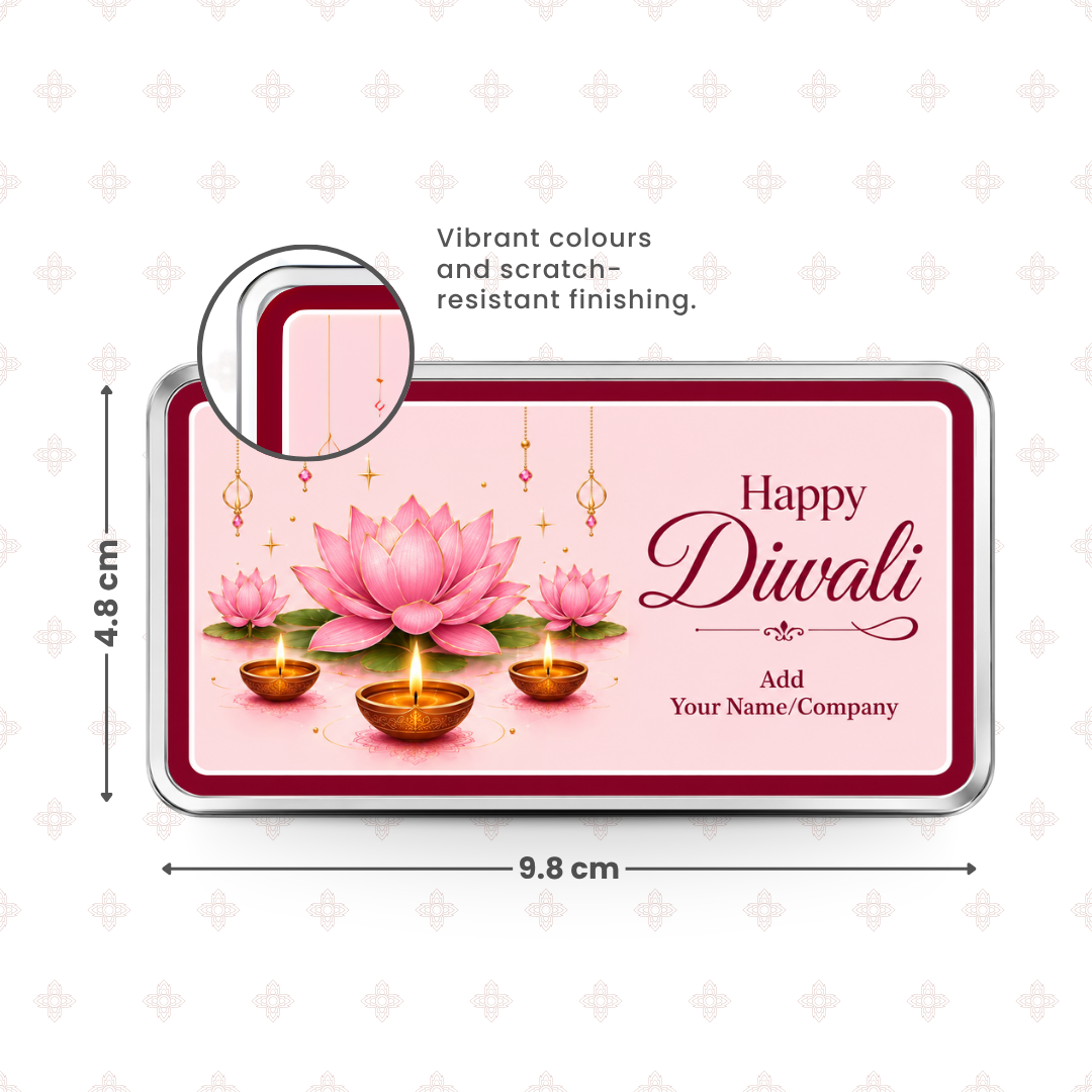 Diwali Utsav 20g Custom Silver Bar - Add Your Name/Company