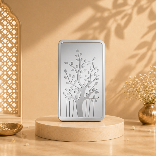 MMTC Banyan Tree 100 gm Silver Bar Shape