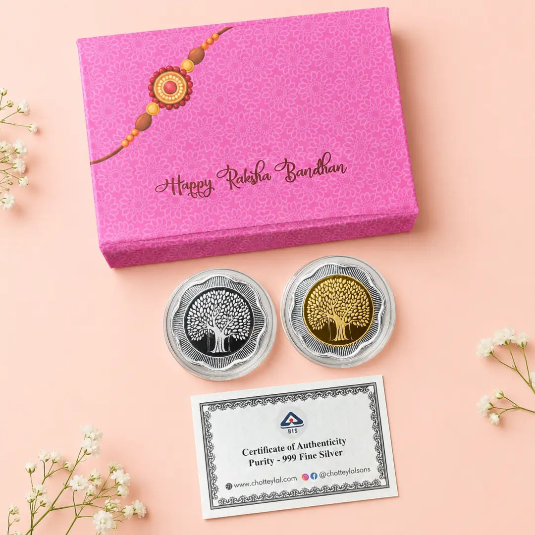 Premium 999 Pure Silver Coin Gift Set for Raksha Bandhan