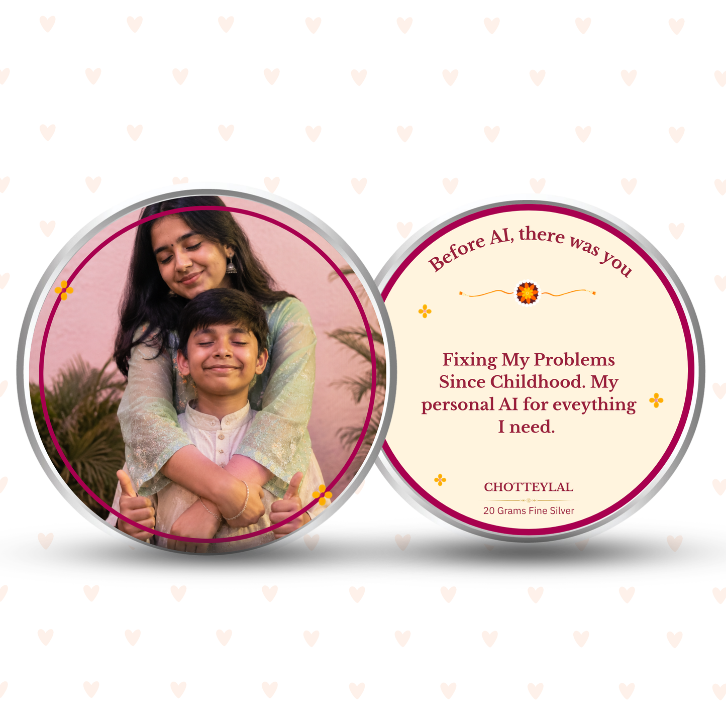 My Personal AI – Personalised Photo Silver Coin Raksha Bandhan Gift