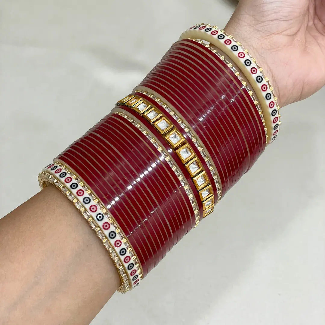 Pure Pearl Grace Kundan Red Chooda