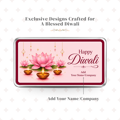 Diwali Utsav 20g Custom Silver Bar - Add Your Name/Company