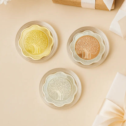 Banyan Tree, Tri-Color, Floral Shape, Set of 3 (5 Gram Each), 999 Purity Silver Coin - Ready To Ship