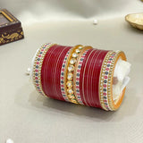 Pure Pearl Graceful Kundan Maroon Chooda