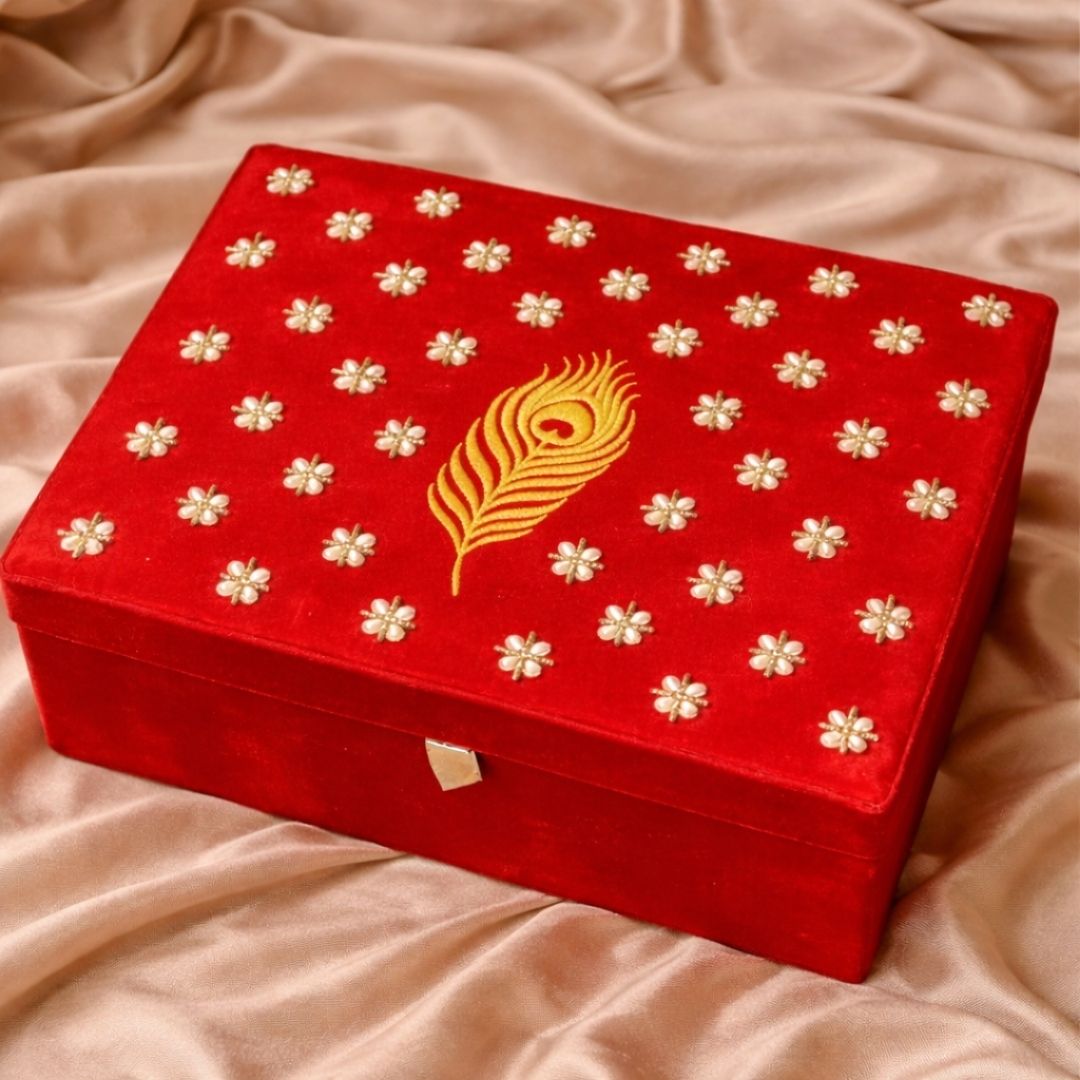 Premium Customised Red Chooda Box with Logo