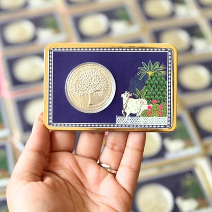 1 g Silver Coin Kamdhenu Divine Card – Auspicious Gift for Prosperity