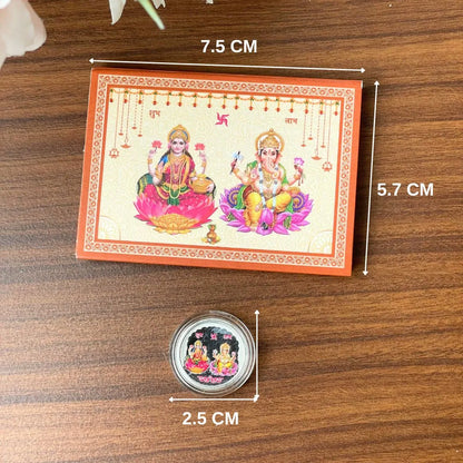 Lakshmi Ganesh Ji, Silver, Round Shape, 1 GM, 999 Purity Silver Coin