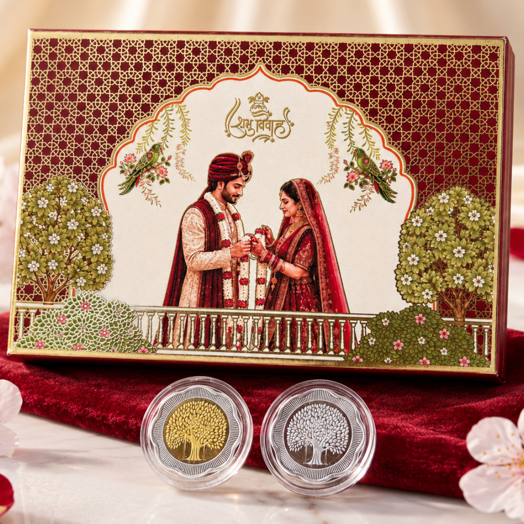 999 Pure Silver Flower Banyan Tree Coin Set 2 (5g each)