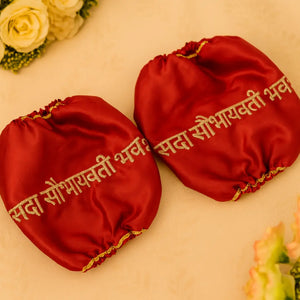 Sada Saubhagyavati Red Satin Chooda Cover - Ships Immediately