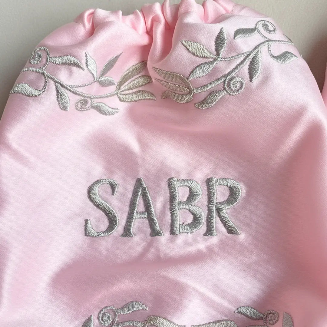 Sabr Shukr Baby Pink Chooda Cover – Premium Satin Bridal Essential